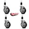 Service Caster 5'' Black Poly Swivel 1-1/2'' Expanding Stem Caster Set with Brake, 4PK SCC-EX20S514-PPUB-BLK-TLB-112-4 - alternate 3
